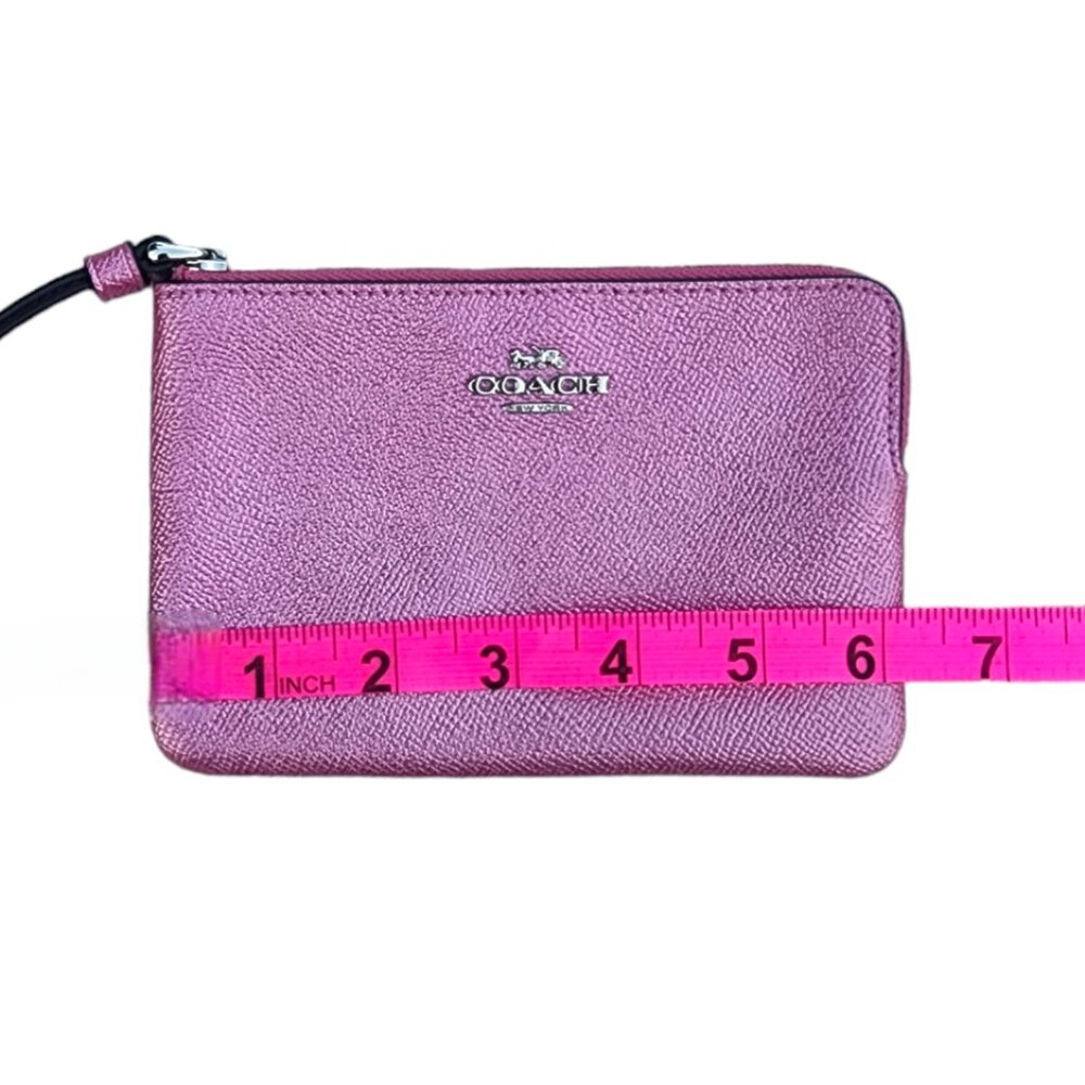 Coach Metallic Lilac Leather Wristlet - Picture 8 of 10